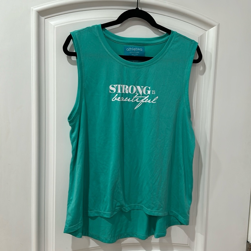 Athletica couture strong is beautiful 100% polyester tee shirt size XL